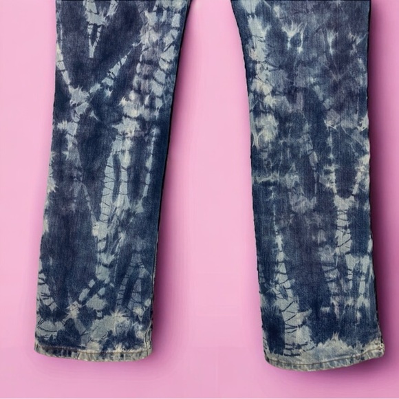 Good Treasures Custom Reverse Tie Dye Wrangler Cash Jeans Size 7/8 - Picture 6 of 16